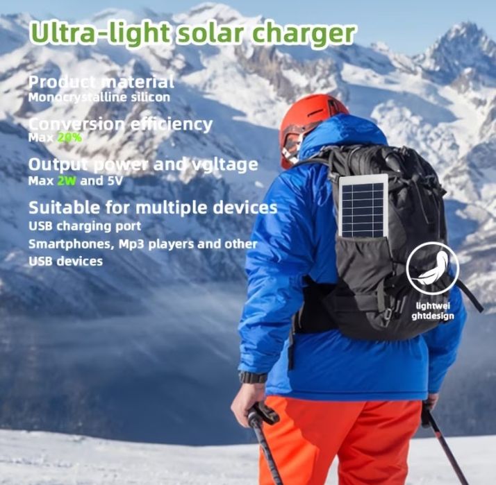 Carregador de Painel Solar 5V2W