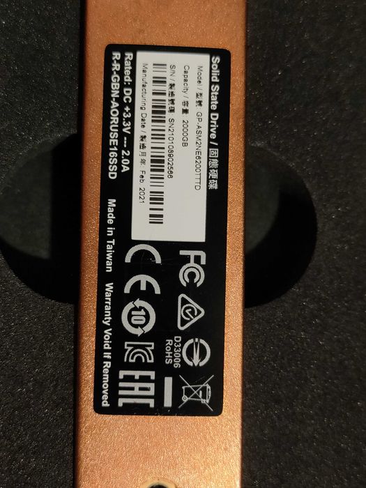 Gigabyte AORUS M.2 Gen4 PCIe X4 NVMe 2TB