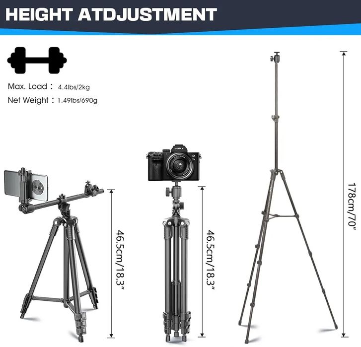 Statyw trójnóg do aparatu telefonu lekki bardzo dobra jakość kulowy