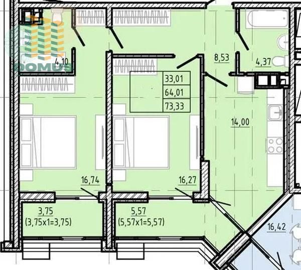 Продам 2 комн квартиру в ЖК Модерн! 6 станция Фонтана!