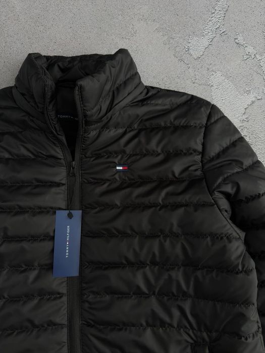 Чоловіча демісезонна куртка Tommy Hilfiger з капюшоном, чорна, розміри S, M, L, XL, XXL, 3XL