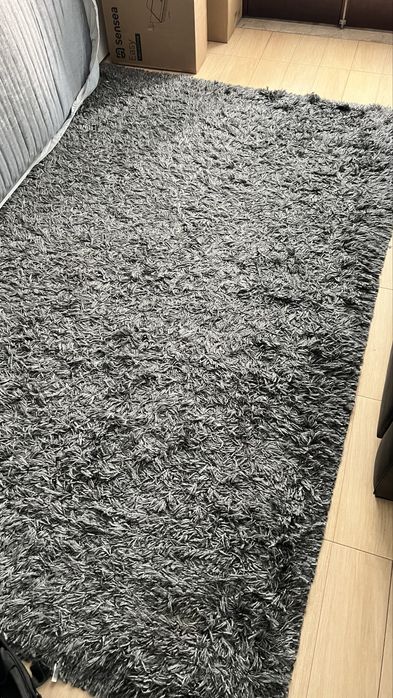 Tapete de pelo alto, cinza, 250 x 180cm  - Oportunidade