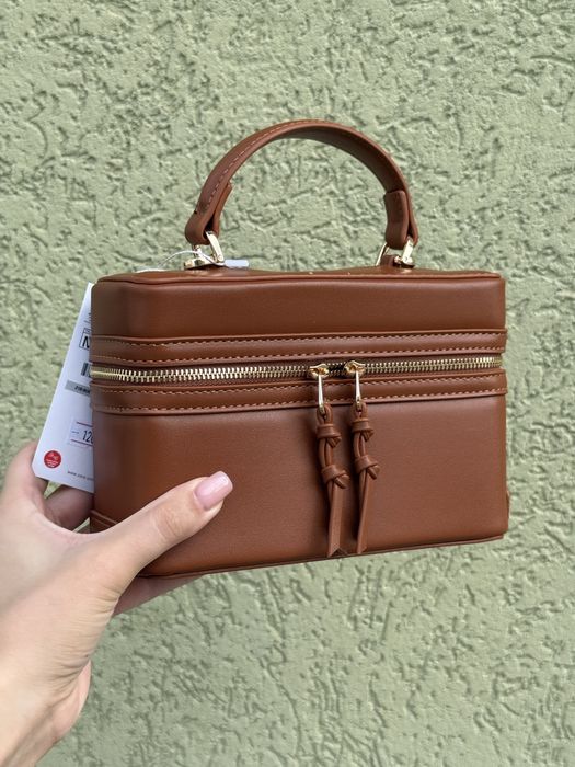 Сумка Zara рожева чорна біла коричнева