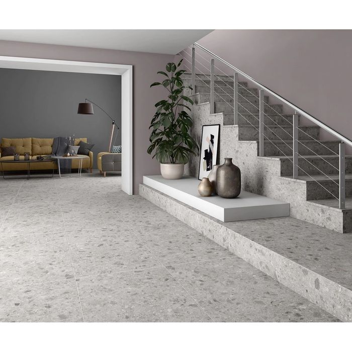 Плитка Керамограніт  Geotech Light Grey сіра 60x120 см Geotech Anthrac