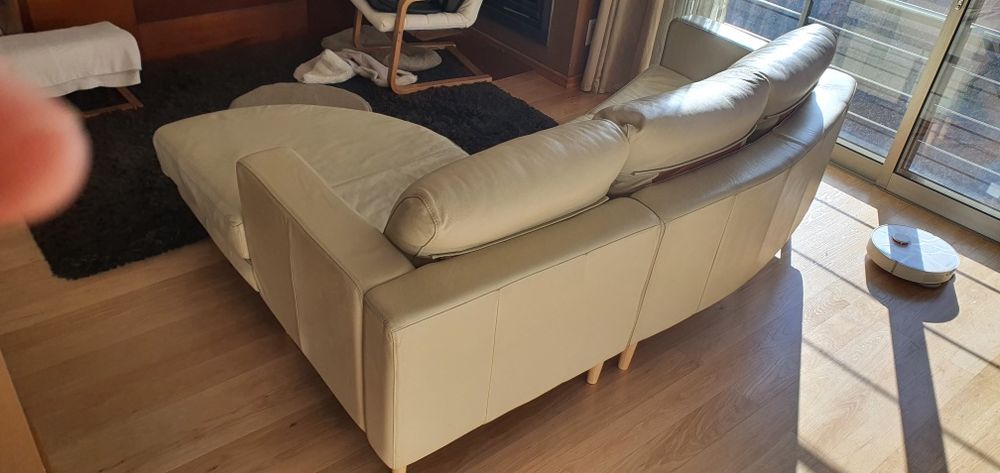 Sofá em pele genuína chaise longue em ótimo estado