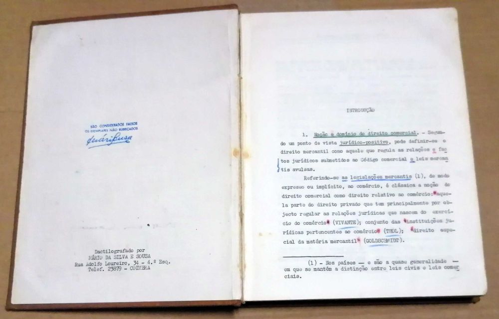 Lições de Direito Comercial - Dr. António Ferrer Correia, 1965