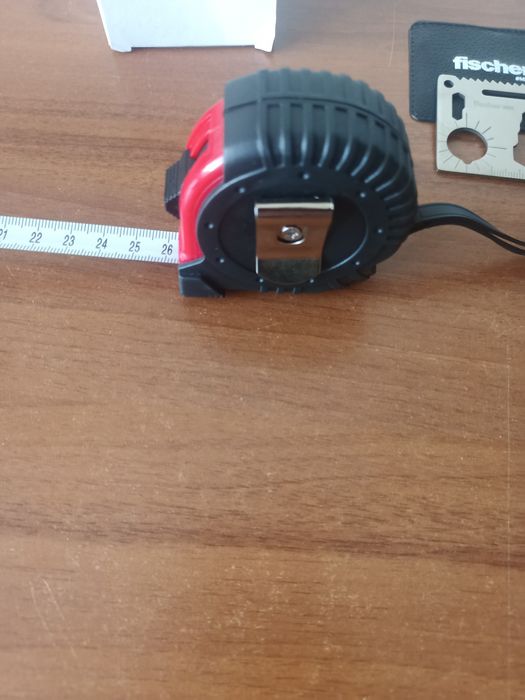 Zestaw majsterkowicza: Miarka zwijana Einhell 3m + Multitool / Karta Fischer