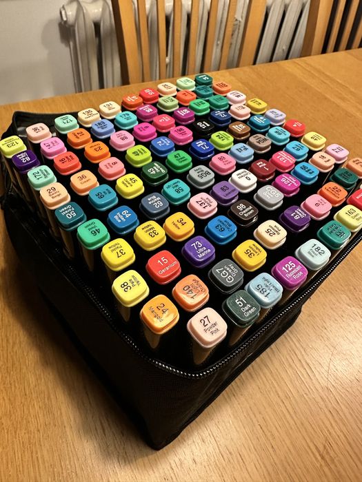 Mazaki pisaki markery dwustronne 100szt nowe