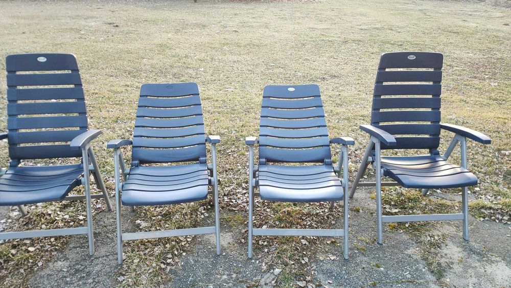 Wygodne Fotele Krzesła Ogrodowe HARTMANN Zestaw 4 Szt. | Składane |