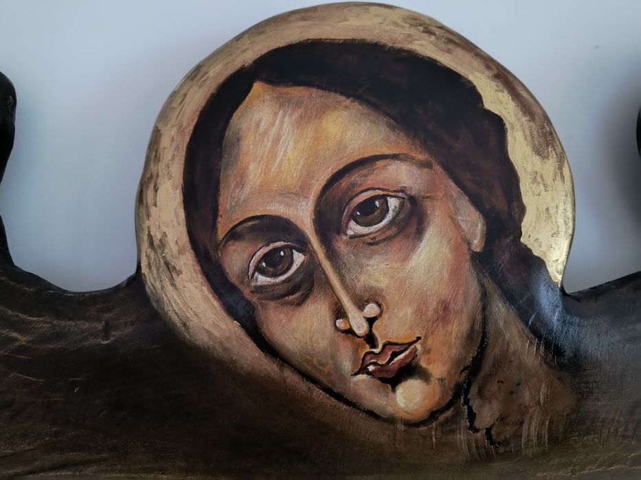 Ikona Anioł stare drewno