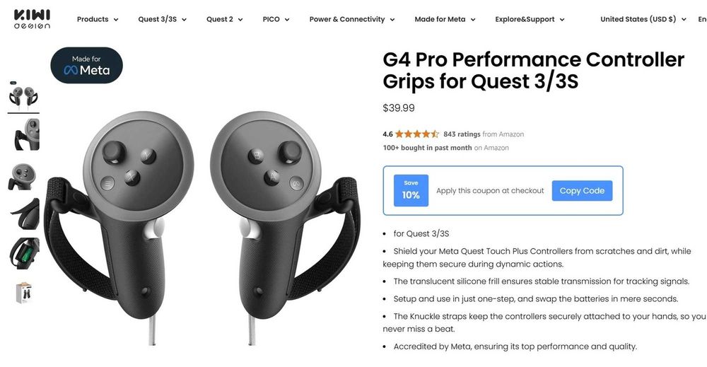 ‼️ KIWI Design G4 PRO Grips чохли - гріпси Meta Quest 3 чехли