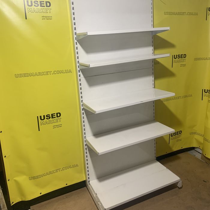 Пристенные торговые бу стеллажи с металическими полками для магазина