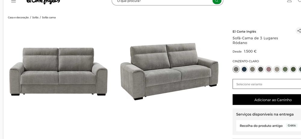 Sofá-Cama de 3 Lugares Ródano