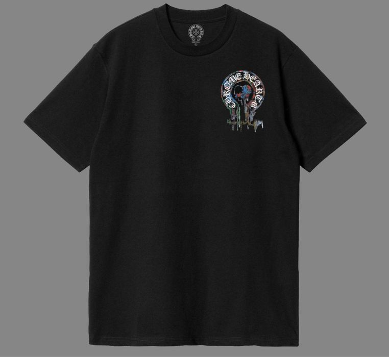 Мужская футболка Chrome Hearts Big Logo черная  унисекс Хром Хартс