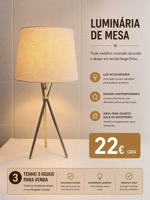 luminária de mesa