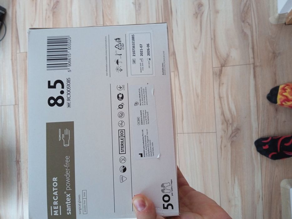 Rękawiczki hirurgiczne bez tylku 40szt