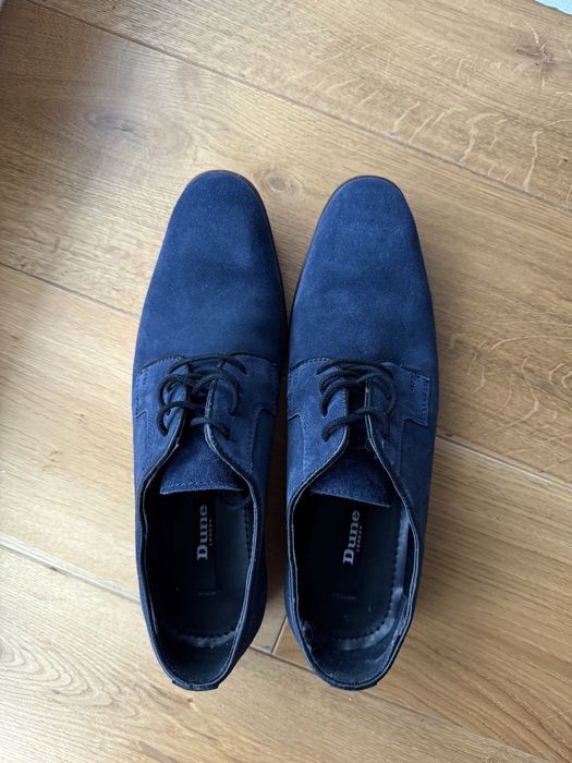 Buty ślubne Dune - r.43/US 10M, granatowo-niebieskie, zamsz
