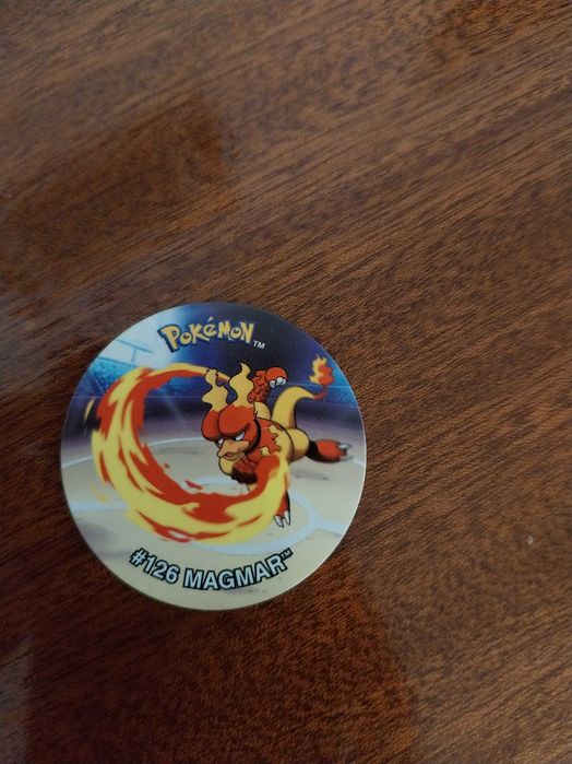 Magmar 126, Pokémon Tazos League, raro, edição limitada, vintage