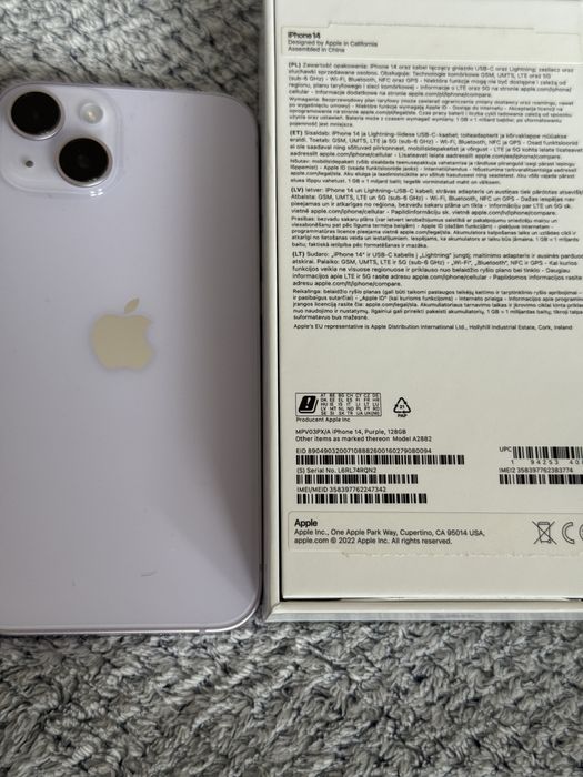 iPhone 14 128 fioletowy - stan idealny - bateria 85%