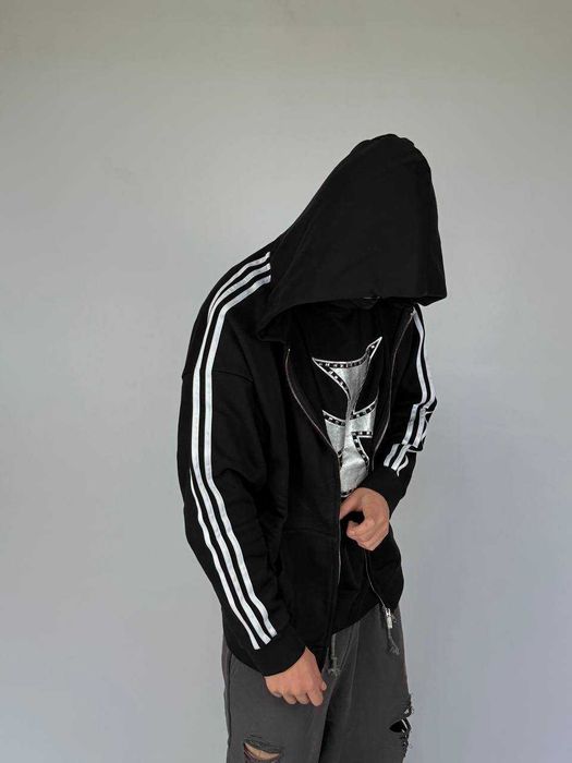 Balenciaga Adidas - zip hoodie худи черная зіпка худі кофта чорна