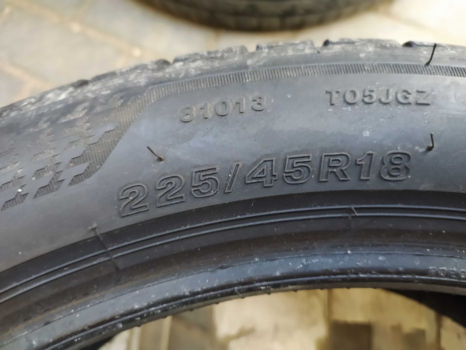 2x używane opony letnie 225/45 R18 Bridgestone 2024r Gwarancja montaż