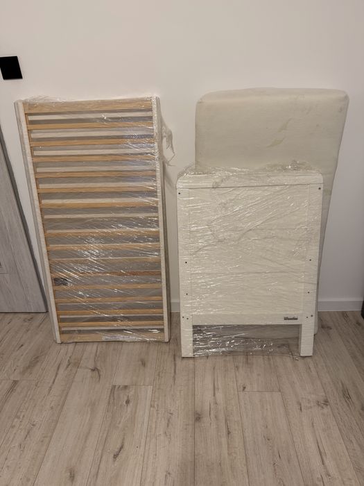 Łóżeczko Woodies biale drewniane 120x60