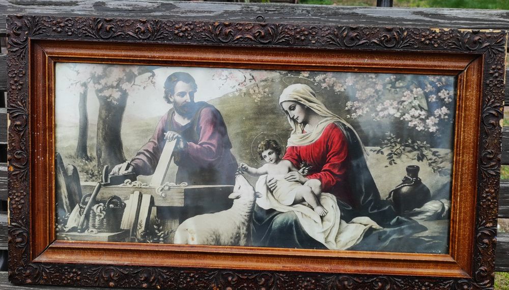 Stary oleodruk Rodzina Święta