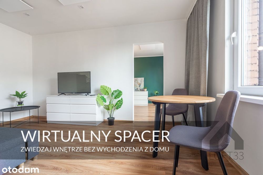 Wyposażone, dwupokojowe mieszkanie w centrum przy ul. Lompy | Spacer3D