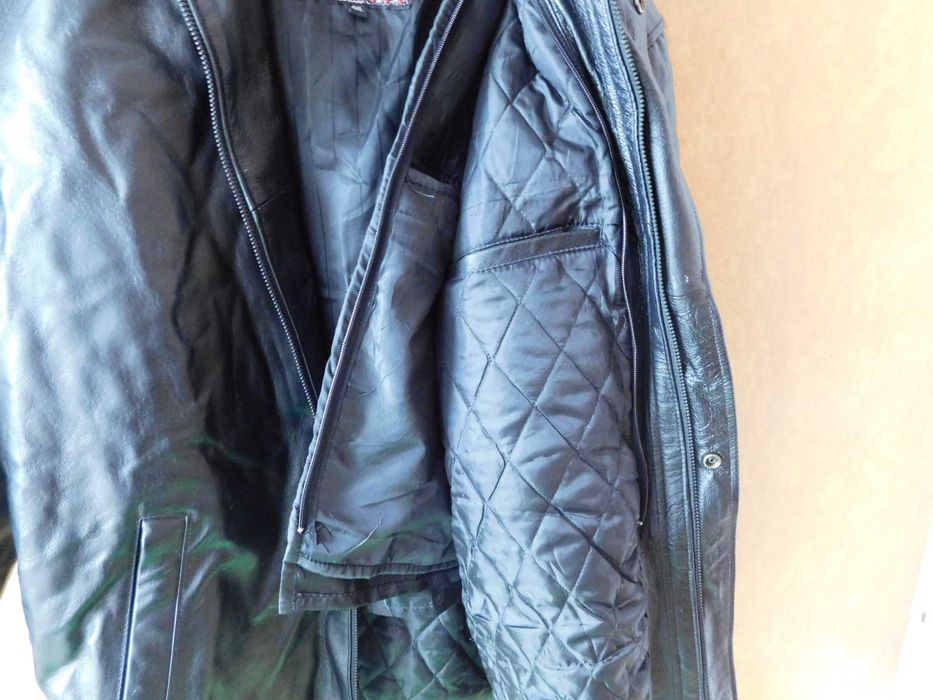 Мужская демисезонная кожаная куртка