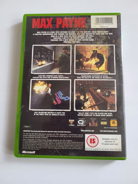 Max Payne Xbox Pudełkowa
