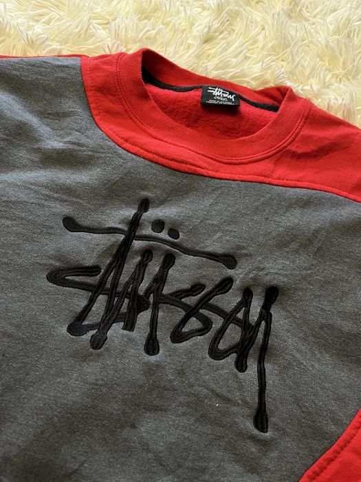 Camisola Stüssy Vermelha e Cinza