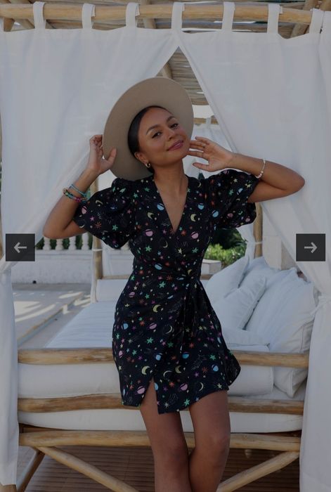 Sukienka Tarra Space  czarna wiązana z laurella kosmos kolorowy xs