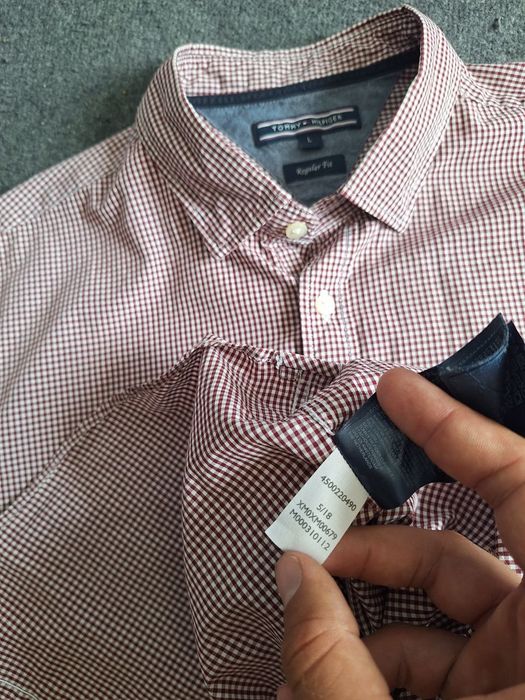 Класична червона чоловіча сорочка в клітку Tommy Hilfiger L-XL