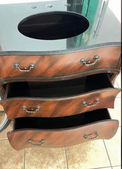 Movel de casa de banho c/tampo em marmore