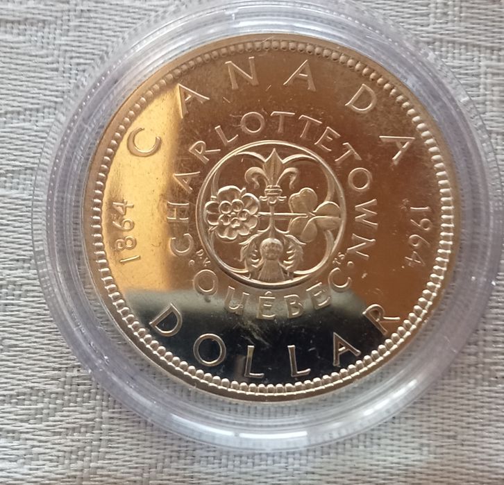 Kanada 1 Dolar 1964 r Konferencja w Quebeq srebro