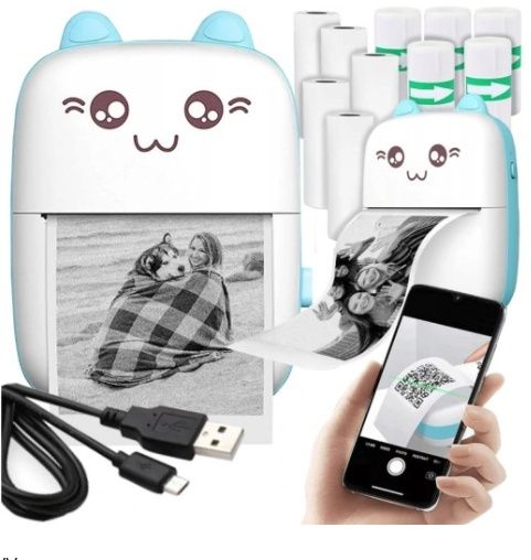 Przenośna drukarka termiczna Drukus – Idealna do notatek i etykiet!