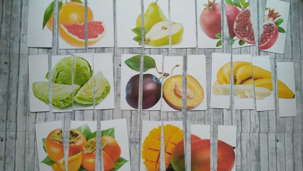 Картки-частинки половинки Знайди пару монтессорі домана