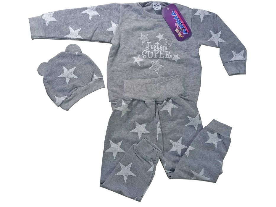 Nowy komplet dziecięcy 100% bawełny, rozmiar 86, szary, Axima.