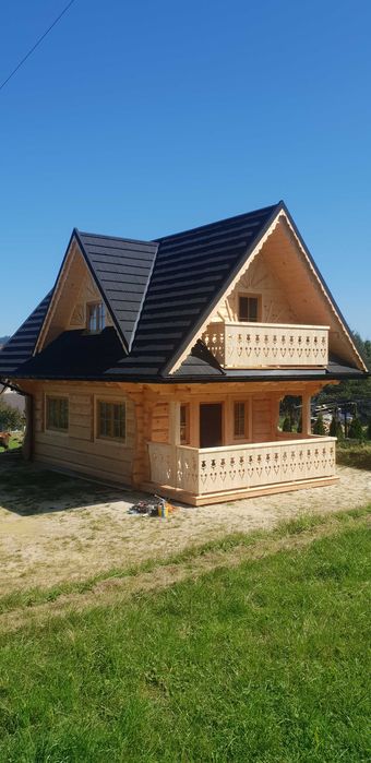 Domek szkieletowy góralski z bali pół bali z płazów całoroczny Budowa