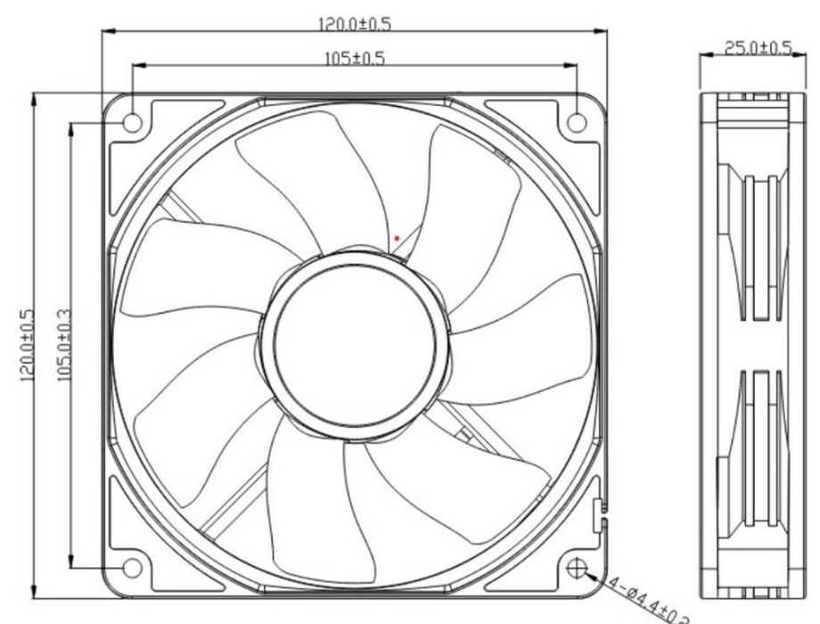 Wentylator 120 x 120 mm 24V