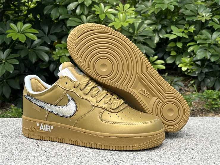 OFF-WHITE x Nike Air Force 1   gold Co branded 36——46