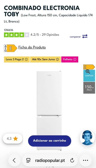 Combinado Electronia 174lt