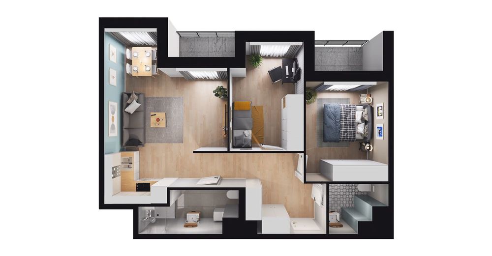 3-pokojowe mieszkanie 61m2 + loggia