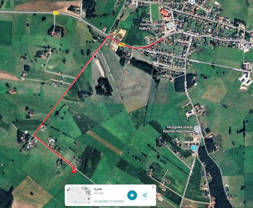 Działki budowlane Łyse 11ar