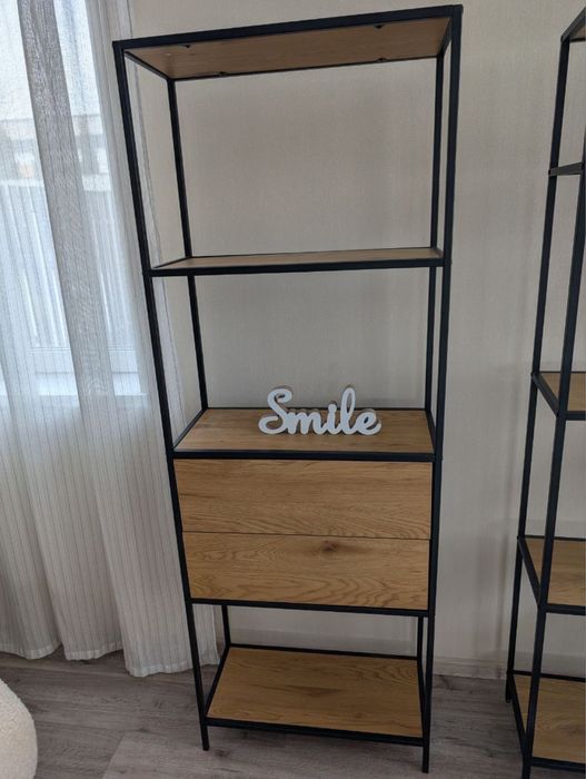 Стелаж JYSK TRAPPEDAL 2шух дуб/чорний