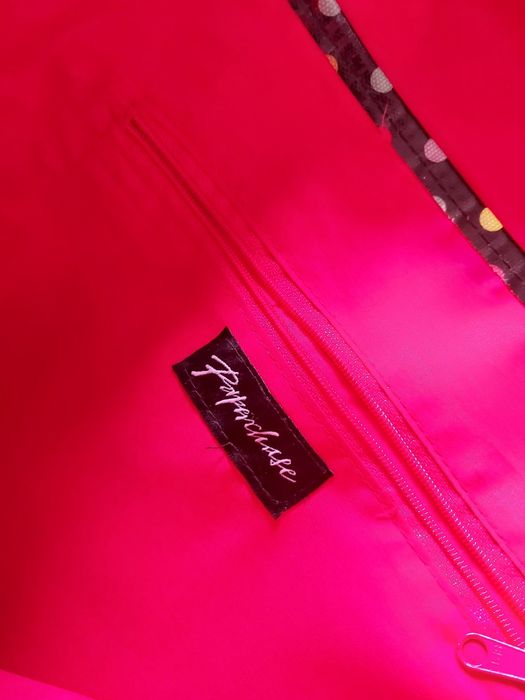 Nowa torba teczka Paperchase czarna w grochy kropki duża.