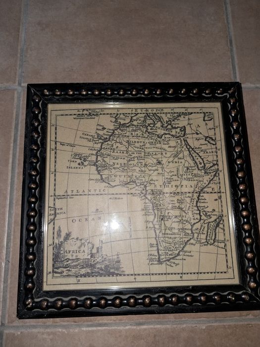 Quadro madeira com mapa