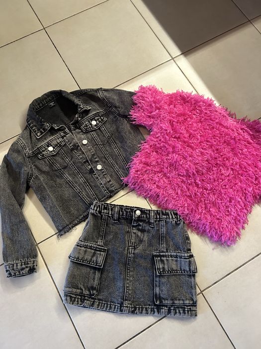 Komplet czarny jeansowy 122