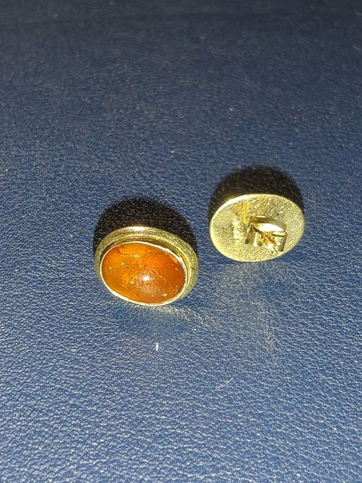 para starych złotych kolczyków z bursztynem pr585/14k