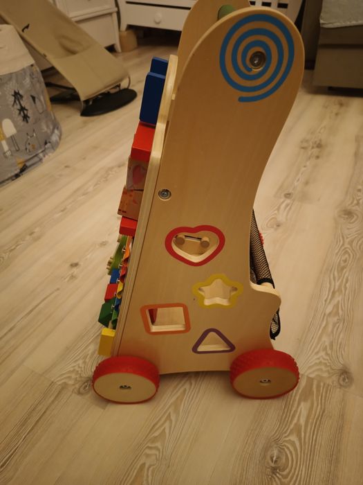 Kinderplay -chodzik,pchacz drewniany edukacyjny eko Super stan!